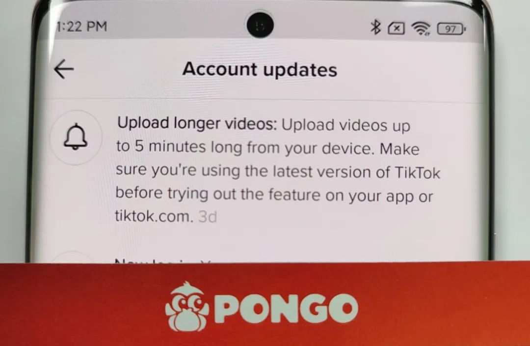 【TikTok】红毛猩猩PONGO旗下多个营销账号获得五分钟视频上传资格 - 五分钟（1）